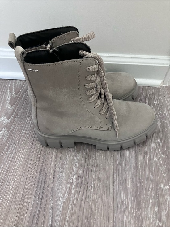 Igi&Co Shoes - Women's Taupe Lace-Up Chunky Heel Combat Boot